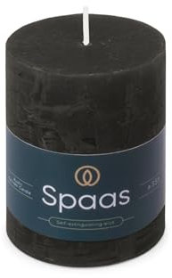 Spaas Rustikale Stumpenkerze 70/95 mm 35St. - schwarz