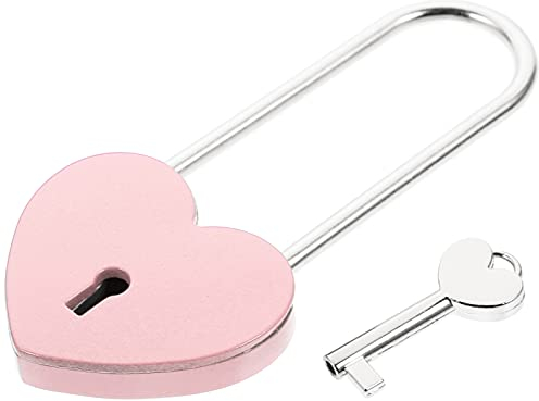 STOBOK Metall Herz Vorhängeschloss Mini Kleine Paar Hochzeit Rosa Schloss mit Schlüssel für Schmuck Lagerung Box Tagebuch Buch Schatz Brust DIY Handwerk Liefert