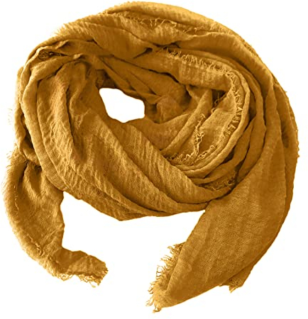 Niklarson Schal Tuch curry Senf 190x100cm Damen Poncho Stola Pareo Viskose T1630