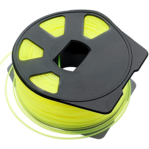 Zeqeey Mähfaden Trimmerfaden Rasentrimmerfaden Fäden Rund Nylon 0,065 Zoll1,6 mm x 100 m für Garten Rasentrimmer und Elektro-Trimmer, Gelb H16X