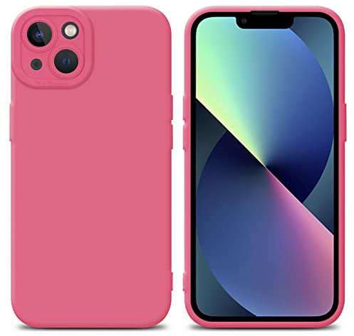 Cadorabo Hülle kompatibel mit Apple iPhone 14 Schutzhülle TPU Silikon Case Liquid Design mit Kameraschutz Slim Kratzfest Weiche Gummi mit Rundumschutz Case Hülle für iPhone 14 in Rot
