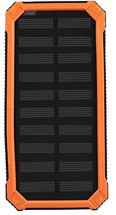 Asixxsix Solar Power Bank, Tragbares Ladegerät, Power Bank, 20000 MAh, Große Kapazität, Schnelllade-Akku, DIY-Kit, Dual-USB-Solar-Mobile-Power-Bank-Hülle für Zuhause, Reisen, Camping, Wandern(Orange)