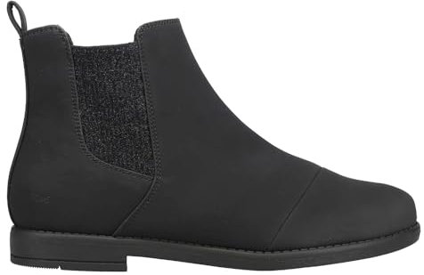 TOMS Charlie, Stivale Bambini e ragazzi, Black PU Nubuck Faux Leather, 33 EU