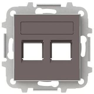Deckel mit Rolladen 2 Halterungen RJ45 Niessen 8518.2 TPserie SkyTaupe