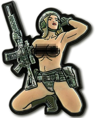 M-Tac Morale Patch Tactical Girl - PVC Tactical Military Patch mit Hakenverschluss Rückseite - Patches für Weste, Rucksäcke, Hüte (Tattoo 5)