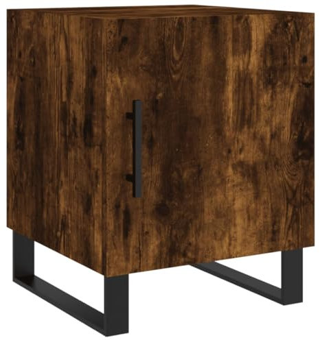 vidaXL Nachttisch, Nachtschrank mit viel Stauraum, Kommode für Schlafzimmer, Nachttischschrank Beistelltisch Aufbewahrung Nachtkästchen, Räuchereiche Holzwerkstoff