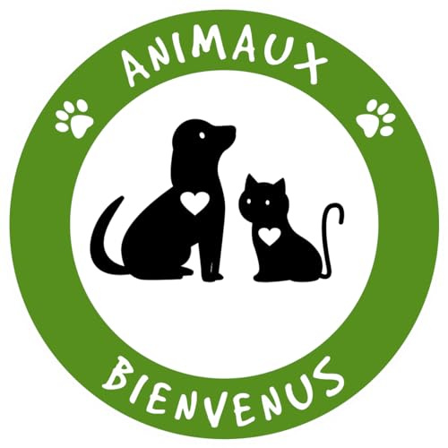 Haustieraufkleber Willkommen. Pet Friendly. Hunde Katzen willkommen Freundliche Zone Zelt Rund (25 cm)