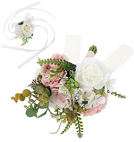 Abaodam Realistische Künstliche Blumen Corsage Armband Brautstrauß für Hochzeit