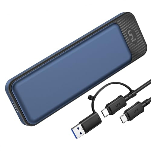 uni NVMe M.2 USB 3.2 SATA SSD Gehäuse Adapter 10Gbps Aluminium NVMe Gehäuse für PCIe M-Key/M+B Key in 2230/2242/2260/2280 mit USB USB C Kabel