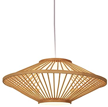 MODEBHD Chinesische Retro-Bambus-Pendelleuchte, handgewebt, 1-Licht-Kronleuchter, südostasiatischer Stil, Esszimmer-Dekoration, Hängelampe, kreative Heim-Deckenlampe, japanische Tatami-Leuchte