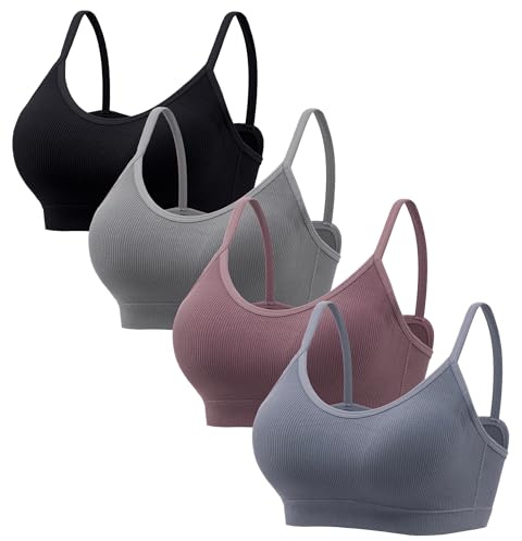 HBselect Wireless Bras for Women Comfort Sports Cami Tank Top Tshirt Bras | womens bras no underwire full coverage cami sports bras comfort seamless smoothing ultra soft tshirt bralette everyday bras