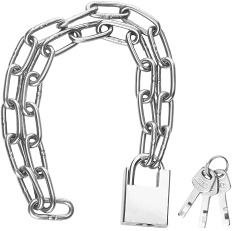 Candado de cadena para bicicleta, 80 cm, cadena de seguridad, candado de motocicleta, cadena de acero inoxidable con candado y llave para garajes, puertas, vallas, cerradura antirrobo