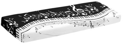 Psesaysky Staubschutz für Klaviertastatur mit Klavierdruck, 88 Tasten, vollständige Abdeckung, dehnbares wasserdichtes Tuch für elektrische Klaviertastaturen