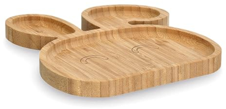 Zeller 25641 Assiette à goûter « Lapin », bambou, env. 23,5 x 21,5 x 1,8 cm