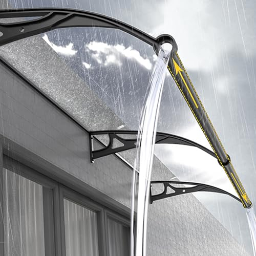 Vordach für Haustür,überdachung Terrasse,Wetterfeste Platten für Außen,Polycarbonat und Aluminium Terassendach,Regenschutz Schneefanggitter Dach Balkon Carport,für Vordach Outdoor Garten (Color : Cle