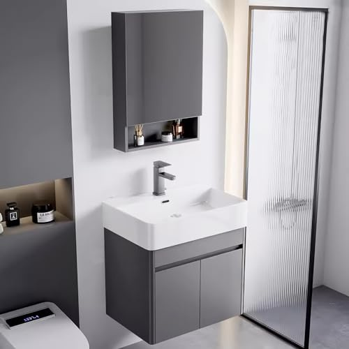 LLZJDDPLY Badmöbel Set Waschbeckenunterschrank Badezimmerschrank mit Waschbecken Unterschrank Spiegel, Badezimmermöbel mit Waschtisch, Spiegelschrank (Size : 50cm/20.4in)