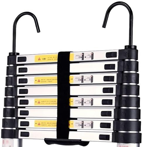 Aluminum Telescoping Telescopic Extension Ladder with Detachable Hook, 2m/2.6m/2.9m/3.2m/3.8m/4.1m/4.4m/4.8m/5.2m/5.7m/6.1m, Load 150kg (Size : 5.7m/18.5ft) (2M/6.6ft) Star of Light