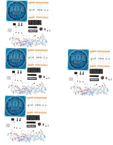 Veemoon 4 Sätze Led-elektroniksatz Wecker Digitale Elektronische Uhr Selber Machen Digitales DIY-uhrenset DIY-Teile Für Digitale Elektronische Uhren Bausatz Für Elektronische Uhren