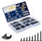 WELLOCKS Selbstschneidende Schrauben | 305 PCS M4 Schwarzes Oxid Edelstahl Schrauben Sortiment Kit | Flacher Kopf Blechschrauben Holzschrauben Set Aufbewahrungsbox | für Reparatur (S305BKF)