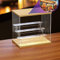 Nynelly 4-stöckige Acryl-Vitrine mit Licht, Präsentationsständer mit Tür, Schaukästen für Sammlerstücke, Mini-Actionfigur, staubdichter Aufbewahrungs-Organizer (Eichenholz-Oberseite, transparente