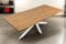 SAM Esstisch Josy | 220 x 100 cm | Holz Wildeiche-Optik | Spider-Gestell Metall Weiß | 40 mm Tischplatte mit Baumkante | Tisch für Esszimmer & Küche