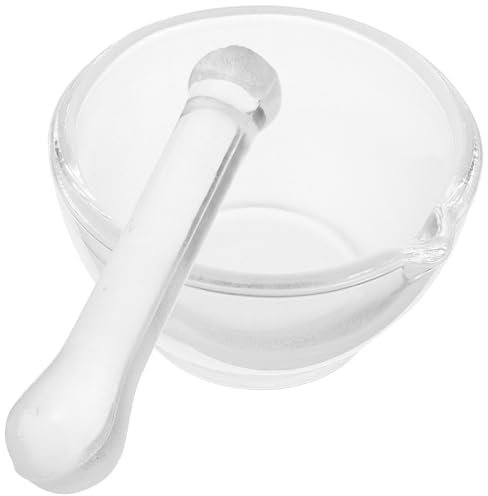 NULYLU Mortier Et Pilon Verre Pour Broyer Médicaments Et Pilules Bol à Broyer Domestique Avec Pilon à Médicaments