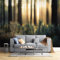 JEDTAKCT 300X210Cm Seidetapete Grüne Kieferntapete Elegance Tapete Im Sonniger Wald Design Tapete Wandtapete Wohnzimmer Schlafzimmer Flur Strukturtapete