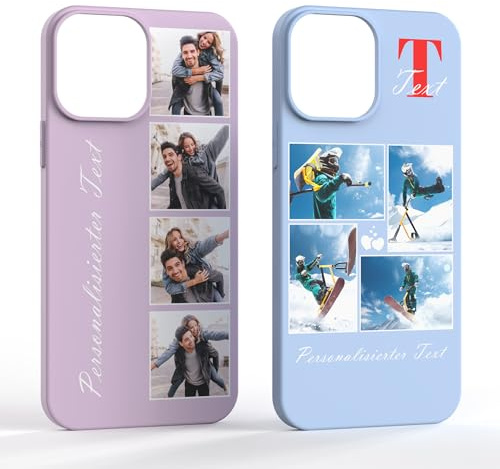 LSXYHQLD 2 Piezas Funda Personalizada de Silicona con Foto y Texto para iPhone 7/8/SE 20/22, 11 Pro/MAX,12 13 14,15,16–Personalizada Case, Diseña Tu Propia Funda