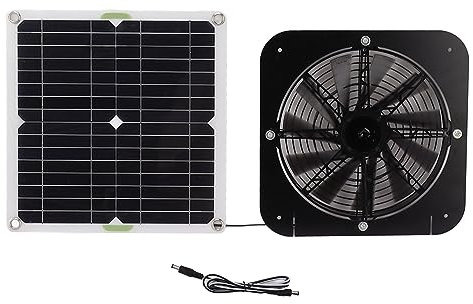 Rockvoqrn Solar Powered Fan 100W Kit di pannello di raffreddamento efficace Kennel per cani per cani di pollaio serra