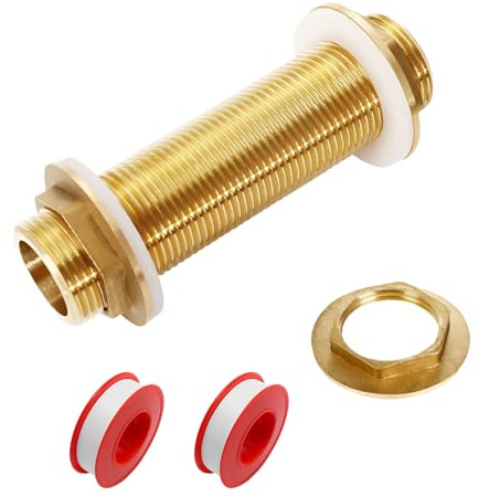 Messing Schottverschraubung,Suuwwn G3/4 Schlauchdurchführung mit Silikondichtung für Wassertank, Wasserturm, Wasserpumpe und Regentonne Geeignet für Öffnungen 21-26mm