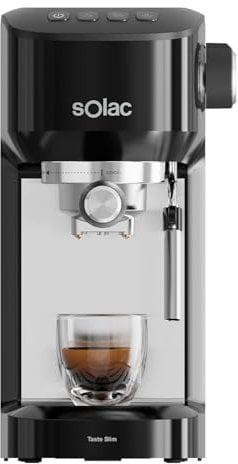 Solac - Cafetera Superautomática 1350W | 19Bar | Espresso y Latte | 4 Menús Predefinidos | Pantalla Digital | Limpieza Automática | Café con Molinillo Incorporado | Calentamiento Thermoblock