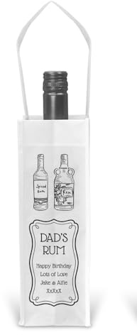 Personalised Gift Bag For Bottle of Spirits with Alcohol Designs For Birthday|Christmas|Mother's Day|Father's Day (Rum Design)