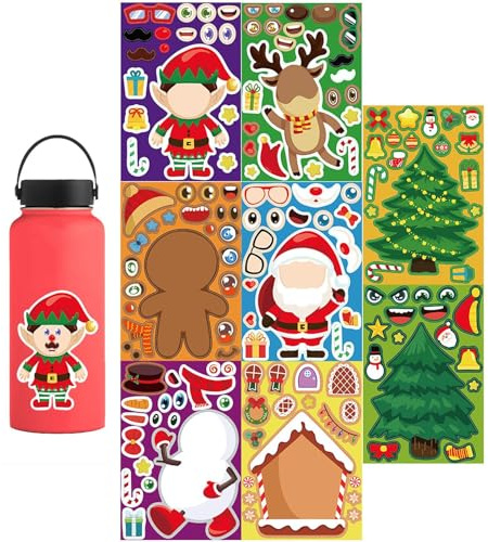 Weihnachtsaufkleber Gesichter, Weihnachtsaufkleber zum Erstellen eines
