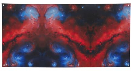 Partybanner mit rot-blauem Galaxie-Druck, Banner für alle Veranstaltungen, helle Flaggen für Geburtstag, Erntedankfest und mehr
