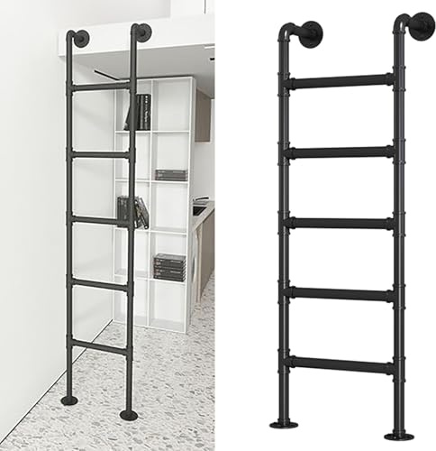 ZENSTYW Wandmontierte Metall-Leiter Für Hochbetten,Notausstiegsfenster,Außen,Dachboden,Kletterleiter,Notaufzug Zum Dachboden(140cm/55in/4.6ft)