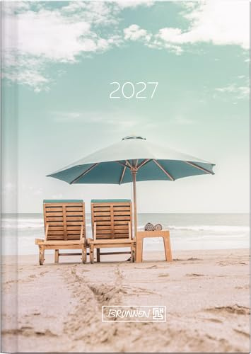 BRUNNEN 1073115027 Taschenkalender Mod. 731 2027 Sunbeds A6, Papier: 2 Seiten = 1 Woche
