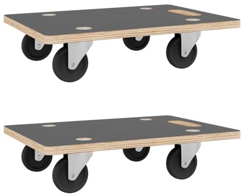2 Stück Rollwagen, Rollbrett, Transportwagen für Möbel, 2 Stück, rechteckig, 50 x 35 x 11,5 cm, 250 kg