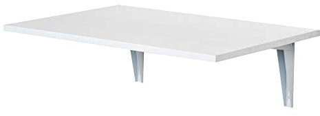 HOMCOM Mesa Plegable de Pared Mesa Abatible de Pared de Madera Ahorra Espacio para Cocina Comedor Dormitorio Carga 10 kg 60x40x20 cm Blanco