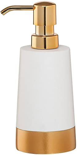 Sealskin Seifenspender Glossy, Acryl, weiß / gold, 17.9 x 8.9 x 7.3 cm