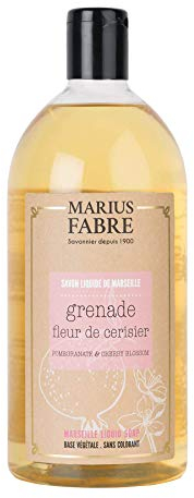 Marius Fabre Serie 'Herbier' - Flüssigseife 'Kirschblüte-Granatapfel' (Fleur de Cerisier et Grenade) 1 Liter Nachfüllflasche