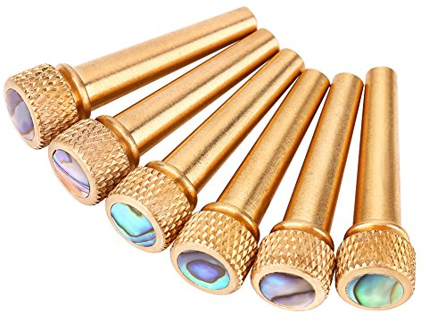 Bridge Pins,Bridge Pins Messing,Akustische Gitarre Bridge Pins Brücke Pins Farbe,6 Stücke Gitarre Messing Knochen Bridge Pins + Abalone Pins Brücke Pin Set Für Akustische Folk Gitarre