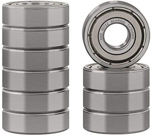 XiKe 10 Stück 607ZZ Mini Kugellager 7x19x6mm Chromstahl und Vorgeschmiert, 607-2Z Rillenkugellager mit Doppelter Metalldichtung.