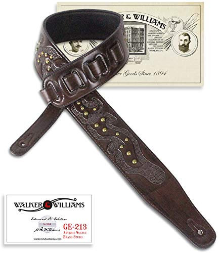 Walker & Williams GE-213 Antik Walnussgurt mit keltischen Werkzeugen und Nailhead Nieten