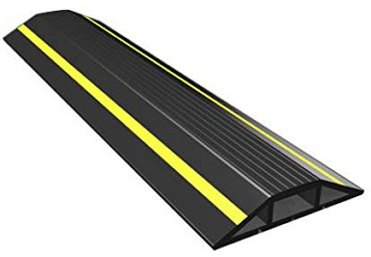 DELIGO HIGH VIS Black PVC Rubber Cable Tidy Floor Cover Protector Trunking 71 x 13mm. Choose Your Length (1M)