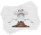ABAKUHAUS Yoga Place Mats Set of 4, Dog Upside down Relax, Washable Fabric Placemats for Dining Room Kitchen Table Decor, White Brown