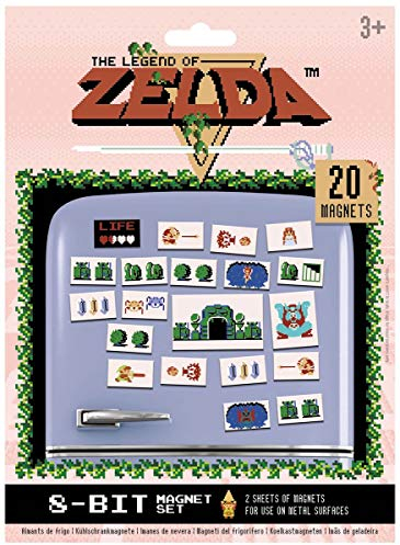 Pyramid The Legend of Zelda-Set De Imanes Retro, Cerámica, Multicolor, 18 x 24 x 0, 3 cm