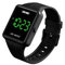Gosasa Montre numérique LED carrée unisexe à grand cadran tendance étanche 3 bars pour homme montre pour femme étudiant bracelet en silicone (noir)