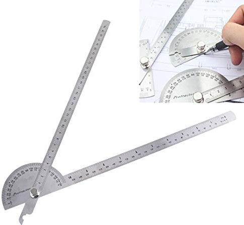 OriGlam Goniometro angolare da 0 a 180°, in acciaio inox, per individuare gli angoli di entrambe le braccia, goniometro in acciaio inox