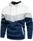 MANLUODANNI Men's Hoodies Pullover Hooded Sweatshirt Patchwork Top Casual Hoody with Pocket White M