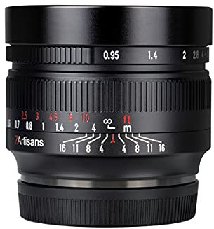 7artisans 50mm F0.95 APS-C Portrait spiegelloses Kameraobjektiv mit großer Blende für M4/3 MFT Mount Kameras für Panasonic GF1 GF8 GF9 G1 G6 G85 GH1 GH4 GH5